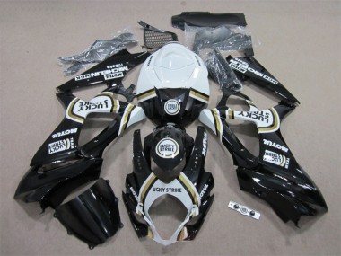 Carénage Suzuki GSXR 1000 K7 07-08 - Noir Lucky Strike Blanc Motul
