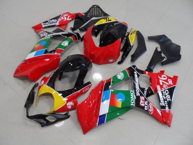 Carénage Suzuki GSXR 1000 K7 07-08 - Rouge et Vert Carénage Suzuki GSXR 1000 K7 07-08 - Rouge et Vert