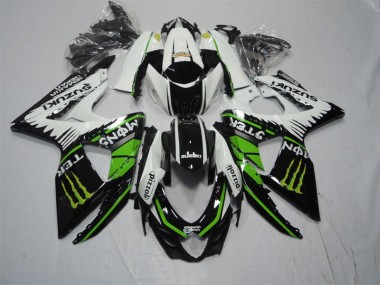 Carénage Suzuki GSXR 1000 K9 09-16 - Noir Blanc Vert Monster Pizzoli