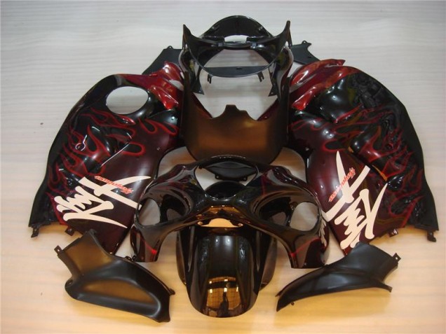 Carénage Suzuki GSXR 1300 Hayabusa 96-07 - Noir Rouge Flamme Carénage Suzuki GSXR 1300 Hayabusa 96-07 - Noir Rouge Flamme