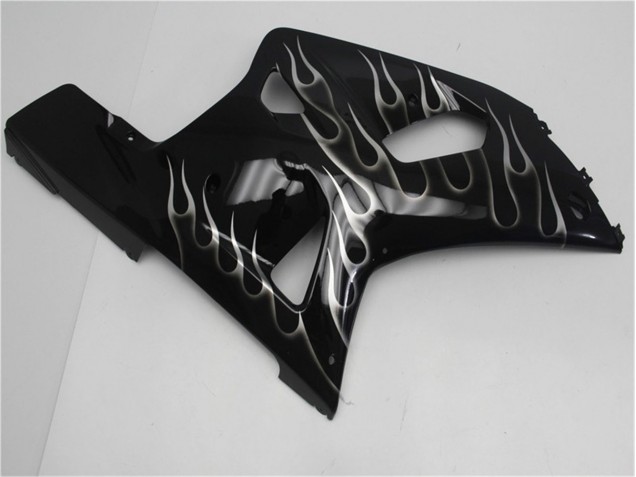 Carénage Suzuki GSXR 600 / 750 K1 K2 K3 01-03 - Noir Blanc Flamme Carénage Suzuki GSXR 600 / 750 K1 K2 K3 01-03 - Noir Blanc Flamme