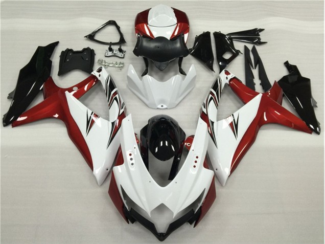 Carénage Suzuki GSXR 600 / 750 K8 08-10 - Blanc Rouge Noir Carénage Suzuki GSXR 600 / 750 K8 08-10 - Blanc Rouge Noir