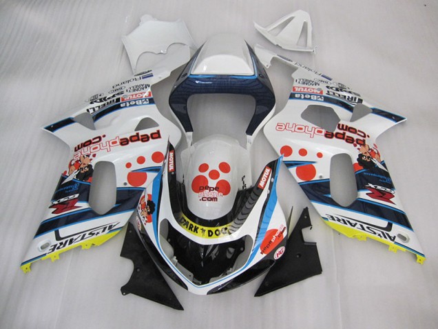 Carénage Suzuki GSXR 600 K1 K2 K3 01-03 - Blanc Bleu Dark Dog Carénage Suzuki GSXR 600 K1 K2 K3 01-03 - Blanc Bleu Dark Dog