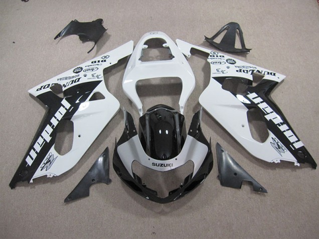 Carénage Suzuki GSXR 600 K1 K2 K3 01-03 - Blanc Noir Carénage Suzuki GSXR 600 K1 K2 K3 01-03 - Blanc Noir