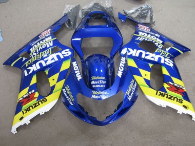 Carénage Suzuki GSXR 600 K1 K2 K3 01-03 - Bleu Jaune Telefumia Movistar