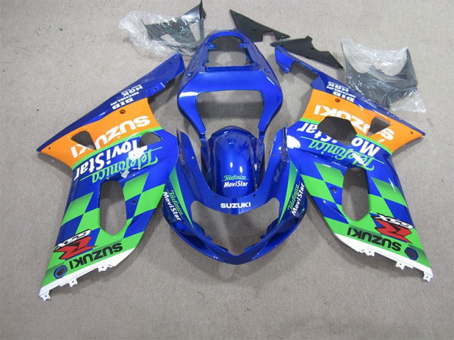 Carénage Suzuki GSXR 600 K1 K2 K3 01-03 - Bleu Vert Telefumia Movistar Carénage Suzuki GSXR 600 K1 K2 K3 01-03 - Bleu Vert Telefumia Movistar