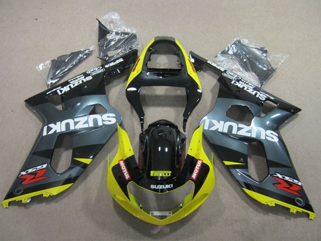 Carénage Suzuki GSXR 600 K1 K2 K3 01-03 - Noir Jaune Motul