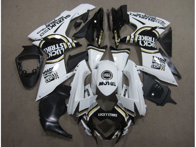 Carénage Suzuki GSXR 600 K11 11-24 - Blanc Lucky Strike Noir Motul