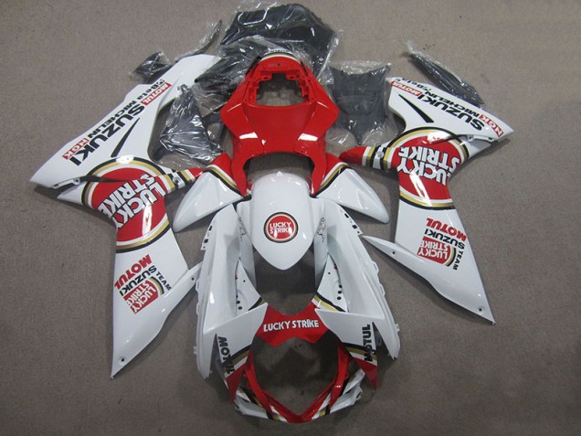 Carénage Suzuki GSXR 600 K11 11-24 - Blanc Lucky Strike Rouge Motul Carénage Suzuki GSXR 600 K11 11-24 - Blanc Lucky Strike Rouge Motul