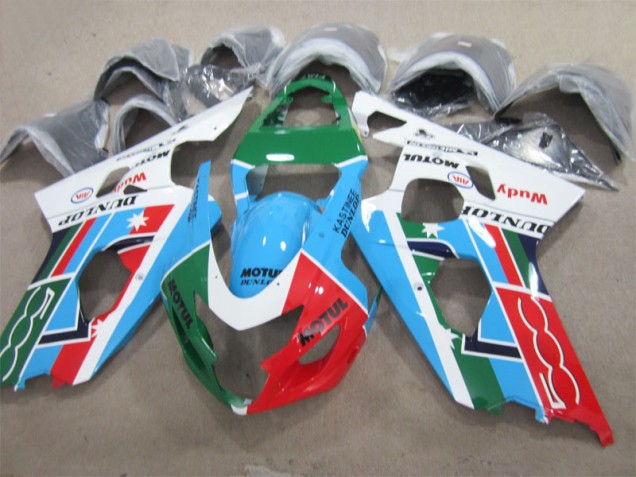 Carénage Suzuki GSXR 600 K4 04-05 - Bleu Vert Rouge Motul Carénage Suzuki GSXR 600 K4 04-05 - Bleu Vert Rouge Motul