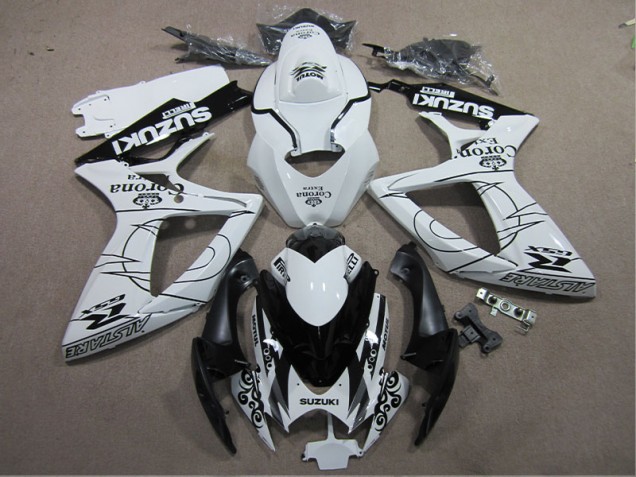 Carénage Suzuki GSXR 600 K6 06-07 - Blanc Noir Corona Extra Carénage Suzuki GSXR 600 K6 06-07 - Blanc Noir Corona Extra