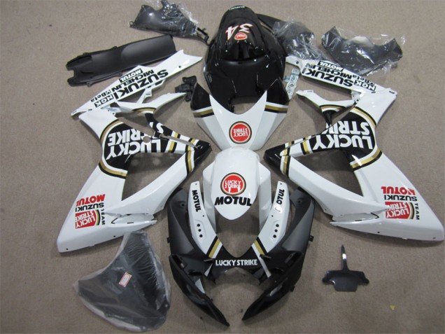 Carénage Suzuki GSXR 600 K6 06-07 - Noir Blanc Lucky Strike Motul