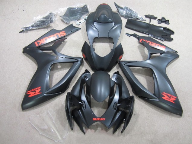 Carénage Suzuki GSXR 600 K6 06-07 - Noir Rouge Décalque Carénage Suzuki GSXR 600 K6 06-07 - Noir Rouge Décalque