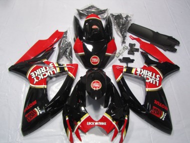 Carénage Suzuki GSXR 600 K6 06-07 - Noir Rouge Lucky Strike Motul