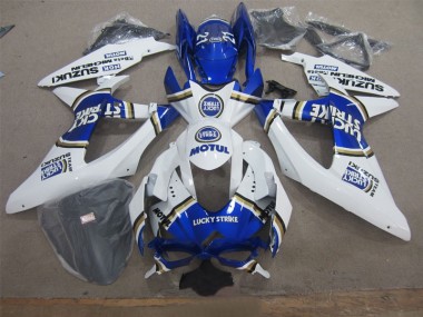 Carénage Suzuki GSXR 600 K8 08-10 - Blanc Lucky Strike Bleu Motul