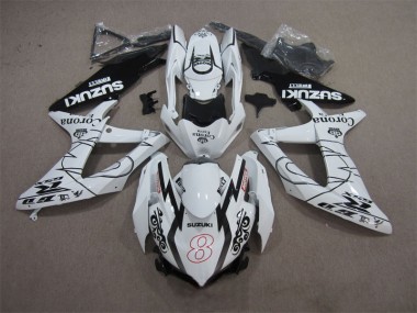 Carénage Suzuki GSXR 600 K8 08-10 - Blanc Noir Corona Extra Motul 8