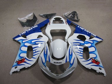 Carénage Suzuki GSXR 750 K1 K2 K3 01-03 - Blanc Bleu Flamme