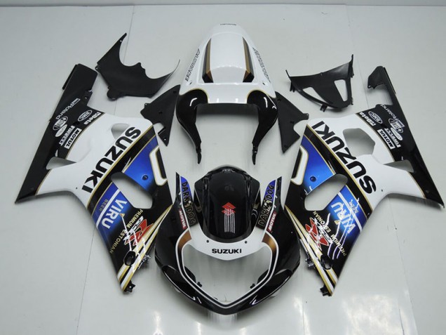 Carénage Suzuki GSXR 750 K1 K2 K3 01-03 - Noir Blanc Bleu Viru Carénage Suzuki GSXR 750 K1 K2 K3 01-03 - Noir Blanc Bleu Viru