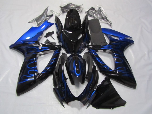 Carénage Suzuki GSXR 750 K6 06-07 - Noir Bleu Flamme Carénage Suzuki GSXR 750 K6 06-07 - Noir Bleu Flamme