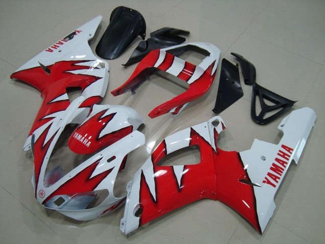 Carénage Yamaha R1 00-01 - Blanc Rouge Flamme Carénage Yamaha R1 00-01 - Blanc Rouge Flamme