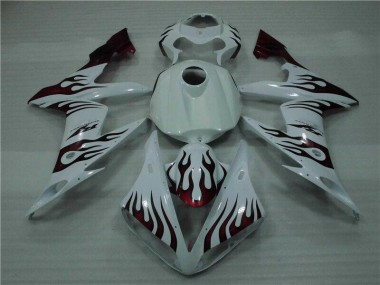 Carénage Yamaha R1 04-06 - Blanc Rouge Flamme