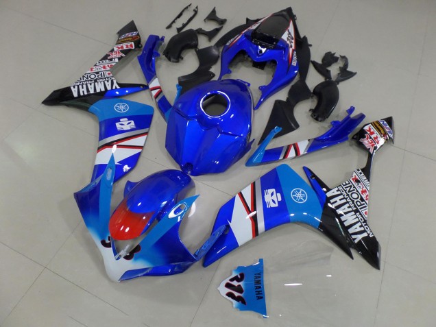 Carénage Yamaha R1 07-08 - Bleu Blanc Noir Décalque