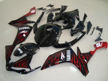 Carénage Yamaha R1 07-08 - Noir Brillant Flamme