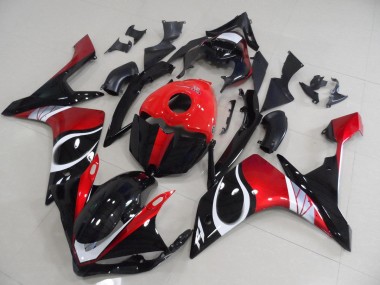 Carénage Yamaha R1 07-08 - Noir Rouge Brillant