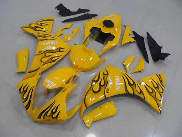 Carénage Yamaha R1 09-11 - Jaune Noir Flamme Carénage Yamaha R1 09-11 - Jaune Noir Flamme