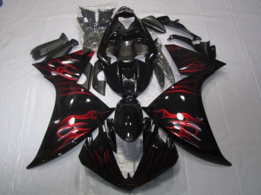 Carénage Yamaha R1 09-11 - Noir Rouge Flamme