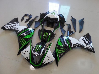 Carénage Yamaha R1 12-14 - Blanc Vert Big Monster