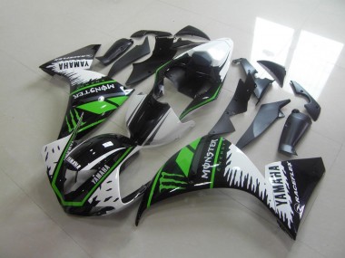 Carénage Yamaha R1 12-14 - Blanc Vert Monster