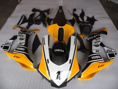 Carénage Yamaha R1 15-19 - Jaune Blanc Noir