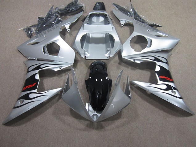 Carénage Yamaha R6 03-05 - Argent Noir Rouge Décalque Carénage Yamaha R6 03-05 - Argent Noir Rouge Décalque