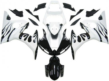 Carénage Yamaha R6 03-05 - Blanc Flamme Noir