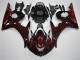 Carénage Yamaha R6 03-05 - Noir Rouge Flamme Carénage Yamaha R6 03-05 - Noir Rouge Flamme