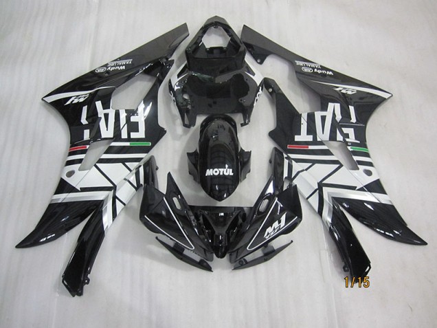 Carénage Yamaha R6 06-07 - Noir Blanc Motul Fiat Carénage Yamaha R6 06-07 - Noir Blanc Motul Fiat