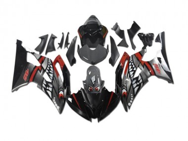 Carénage Yamaha R6 08-16 - Gris Rouge Requin