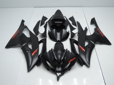 Carénage Yamaha R6 08-16 - Noir Mat Rouge Décalque