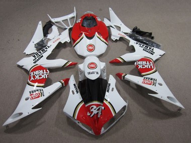 Carénage Yamaha R6 08-16 - Rouge Blanc Lucky Strike