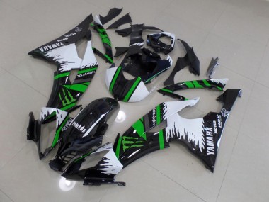 Carénage Yamaha R6 08-16 - Spécial Blanc Vert Monster