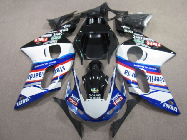 Carénage Yamaha R6 98-02 - BM FIMER VOLVO Bleu Blanc Noir Carénage Yamaha R6 98-02 - BM FIMER VOLVO Bleu Blanc Noir