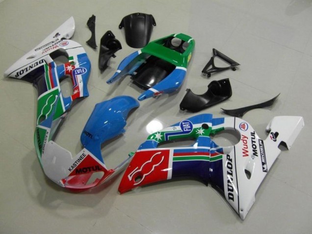 Carénage Yamaha R6 98-02 - Bleu Blanc Vert Rouge Wudy Motul Dunlop
