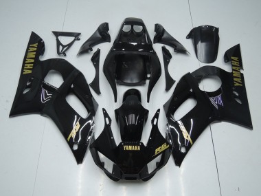 Carénage Yamaha R6 98-02 - Noir Brillant Or Décalque