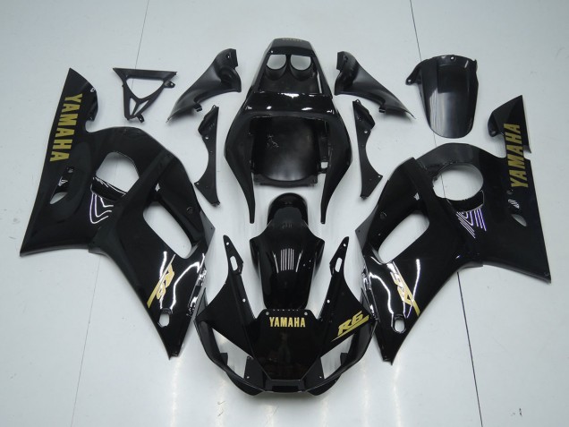 Carénage Yamaha R6 98-02 - Noir Brillant Or Décalque Carénage Yamaha R6 98-02 - Noir Brillant Or Décalque
