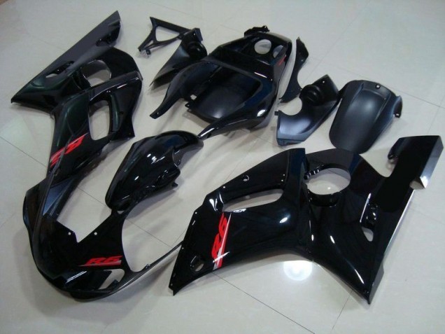 Carénage Yamaha R6 98-02 - Noir Brillant Rouge Décalque