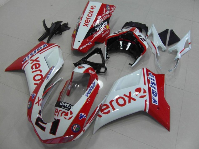 Carénages Ducati 848 1098 1198 07-14 - Blanc Rouge Xerox Carénages Ducati 848 1098 1198 07-14 - Blanc Rouge Xerox