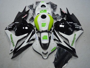 Carénages Honda CBR 600 RR 09-12 - Noir Blanc Vert Hannspree