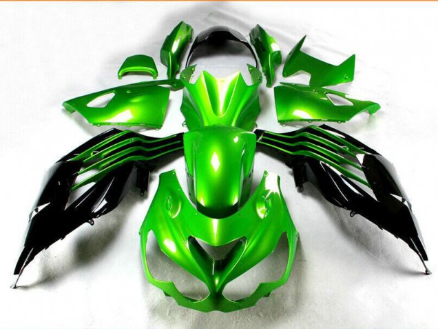 Carénages Kawasaki ZX14R ZZR 1400 12-21 - Noir Vert Carénages Kawasaki ZX14R ZZR 1400 12-21 - Noir Vert