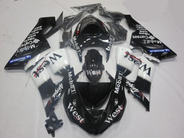 Carénages Kawasaki ZX6R 05-06 - Blanc Noir